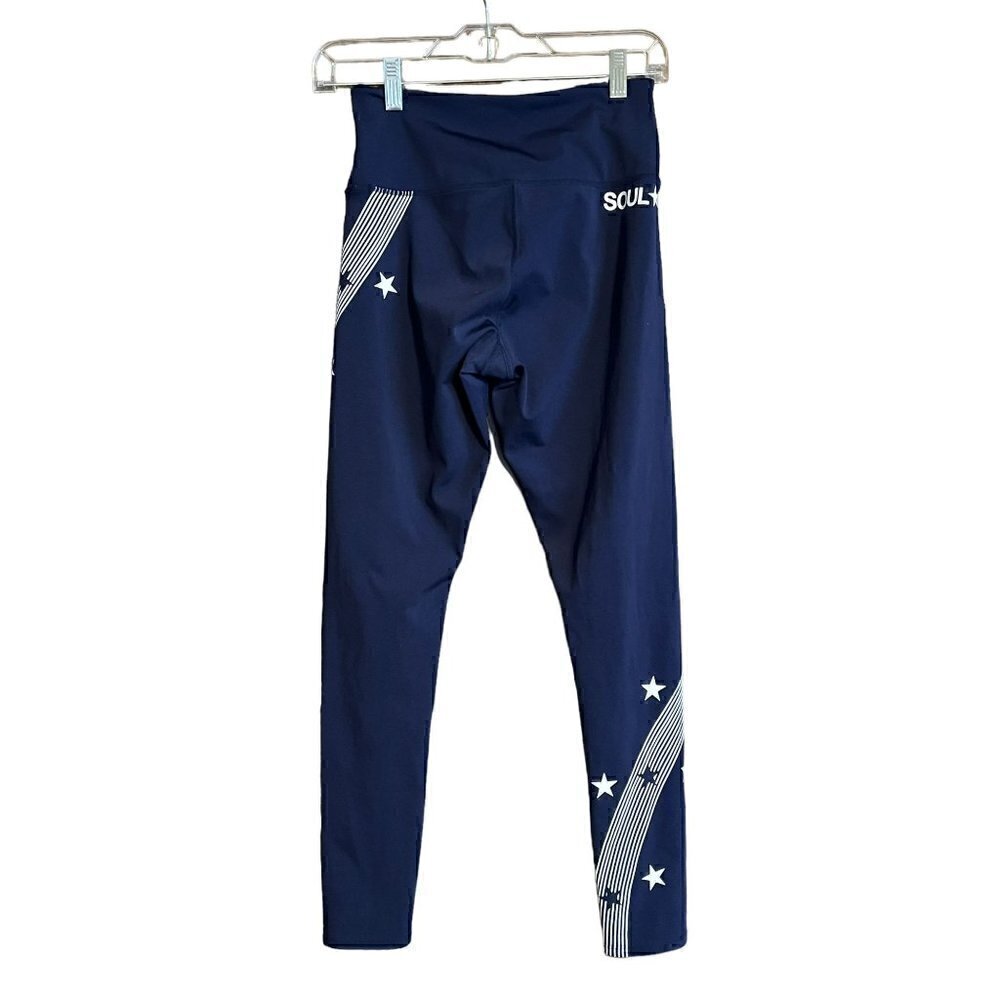 Women's Soulcycle Blue and White Exercise Yoga Pants XS Extra Small